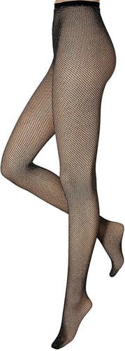 Glitter Netpanty Zwart-Zilver Lurex