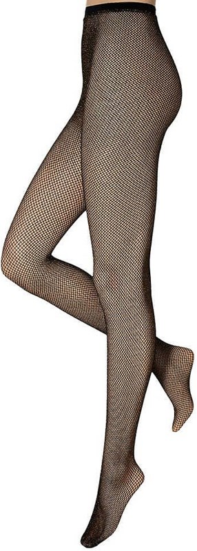 Glitter Netpanty Zwart-Goud Lurex