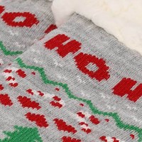 Dames Huissokken Kerst Ho Ho Ho (detail)