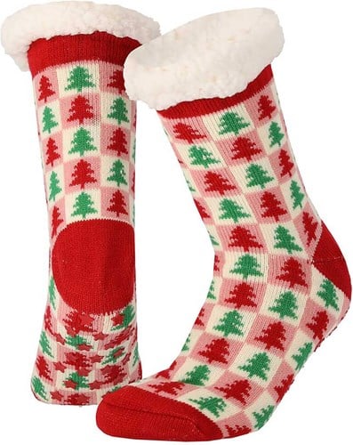 Dames Huissokken Kerst Kerstbomen