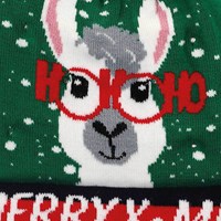 Kerst Beanie Kind Merry X-mas met LED (detail)