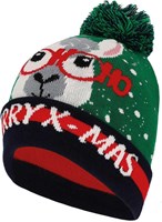 Kerst Beanie Kind Merry X-mas met LED (zijkant)