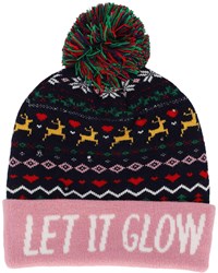 Kerst Beanie Kind Let it Glow met LED