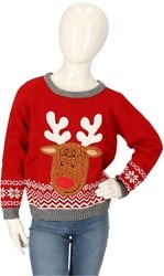 Kersttrui Kind Rendier Rood