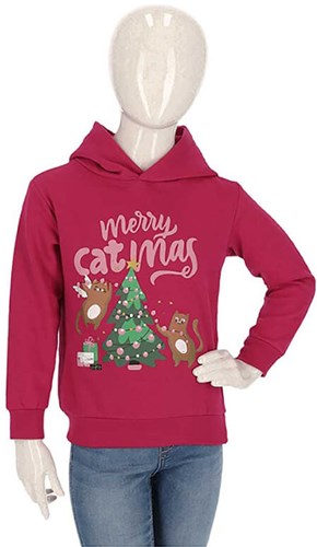 Kersttrui Meisje Hoodie Merry Catmas