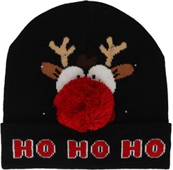 Kerst Beanie Ho Ho Ho met LED