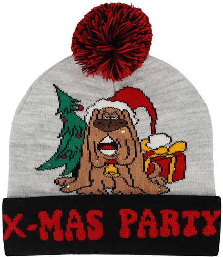 Kerst Beanie X-mas Party met LED