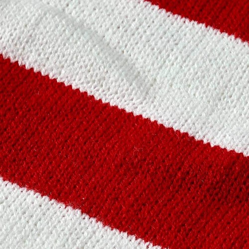 Sjaal Gebreid Rood/Wit (detail)