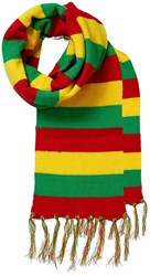Sjaal Gebreid Rood/Geel/Groen