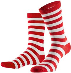 Sokken Rood/Wit Gestreept