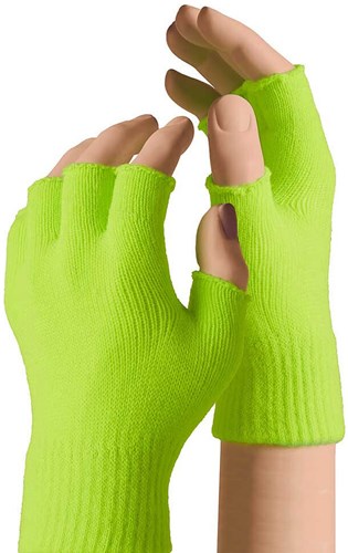 Vingerloze Handschoenen Neon Geel Kind