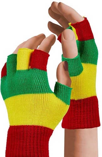 Vingerloze Handschoenen Rood-Geel-Groen Kind