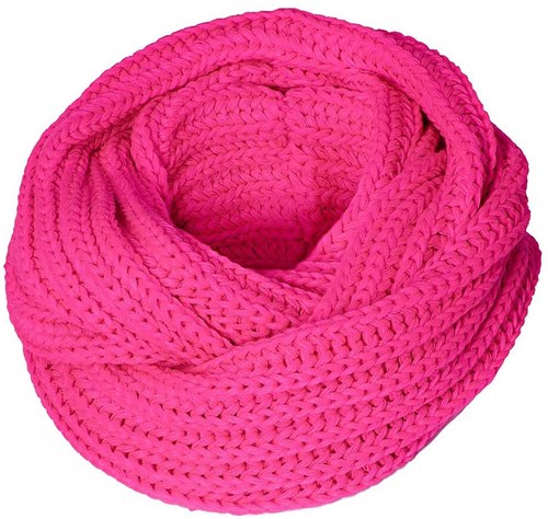 Gebreide Sjaal Rond Neon Pink