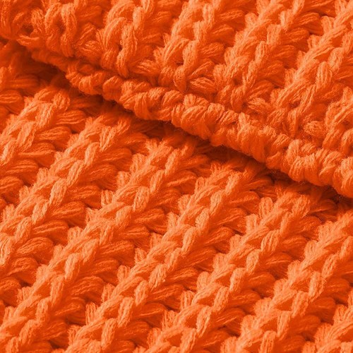 Gebreide Sjaal Rond Neon Oranje (materiaal)