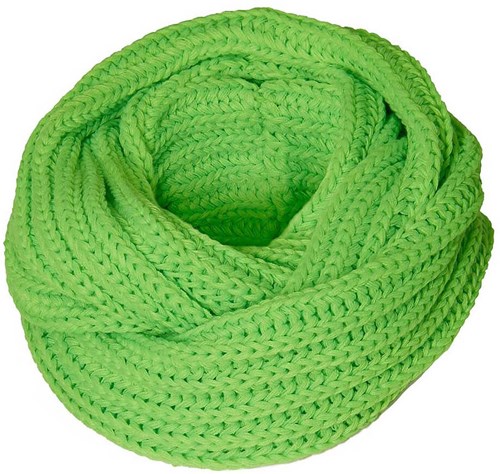 Gebreide Sjaal Rond Neon Groen