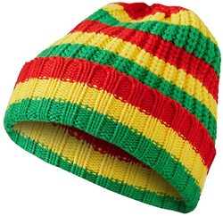 Gebreide Muts Rood-Geel-Groen