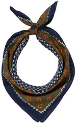 Tiroler Zakdoek - Sjaal Blauw met Bloemen