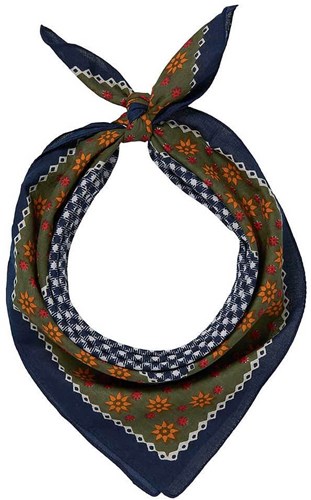 Tiroler Zakdoek - Sjaal Blauw met Bloemen