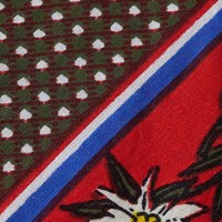 Tiroler Zakdoek - Sjaal Blauw Rood Edelweiss (detail)