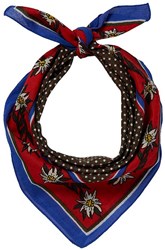 Tiroler Zakdoek - Sjaal Blauw Rood Edelweiss