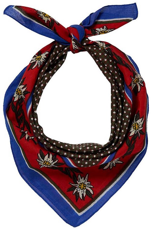 Tiroler Zakdoek - Sjaal Blauw Rood Edelweiss