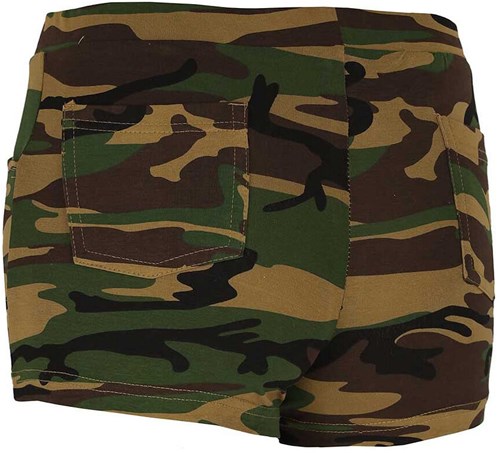 Camouflage Hotpants voor dames (achterkant)