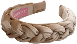 Trachten Haarband Fluweel Gevlochten Beige