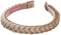 Trachten Haarband Fluweel Gevlochten Smal Beige