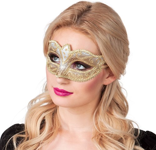 Venetiaans Oogmasker Felina Goud (voorbeeld)