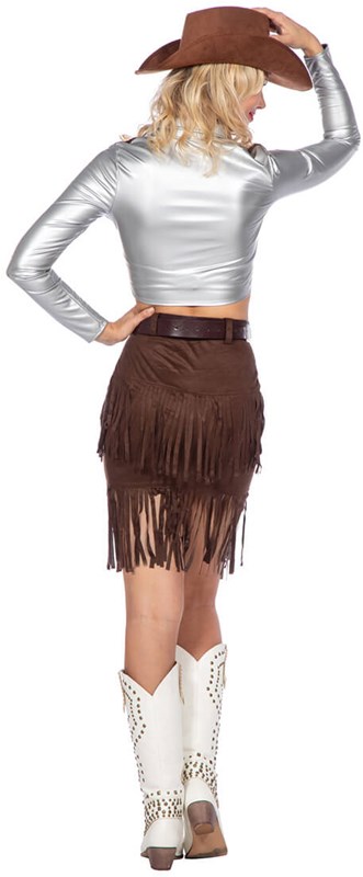 Cowgirl Outfit Bruin-Zilver Luxe (achterkant)