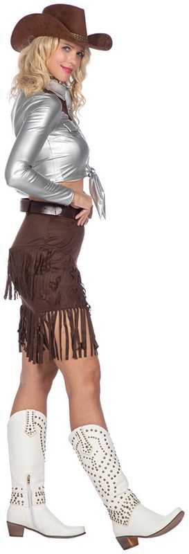 Cowgirl Outfit Bruin-Zilver Luxe (zijkant)