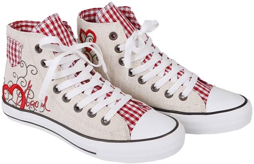 Dames Tiroler Trachten Sneaker Hart Rood