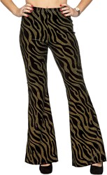 Flared Broek Dames Velvet Waves Goud