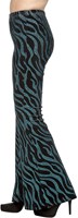 Flared Broek Dames Velvet Waves Turquoise (zijkant)