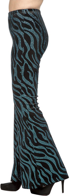 Flared Broek Dames Velvet Waves Turquoise (zijkant)