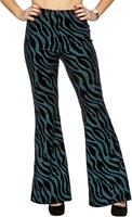 Flared Broek Dames Velvet Waves Turquoise