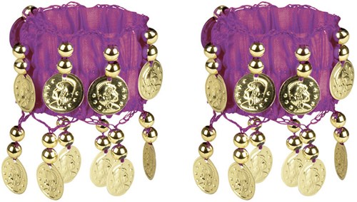 Buikdansset Zigeunerin Paars (4 delig) (armbanden)