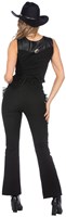 Dames Cowgirl Kostuum Zwart met Chaps (achterkant)