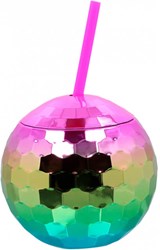 Discobal Beker Regenboog met Rietje