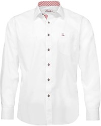 Tiroler Trachten Overhemd Wit-Rood (Slimfit) 