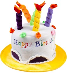 Taarthoed Happy Birthday Geel