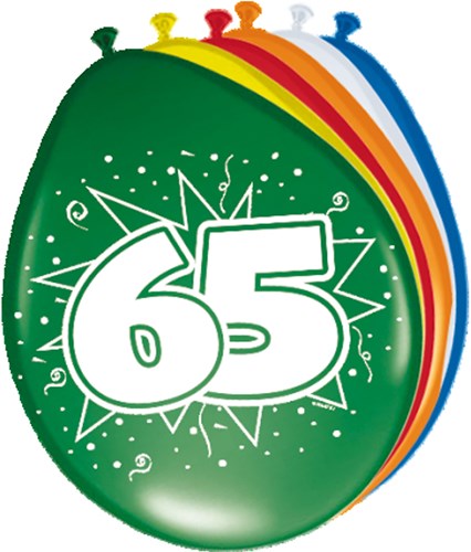 Ballonnen 65 jaar 8st