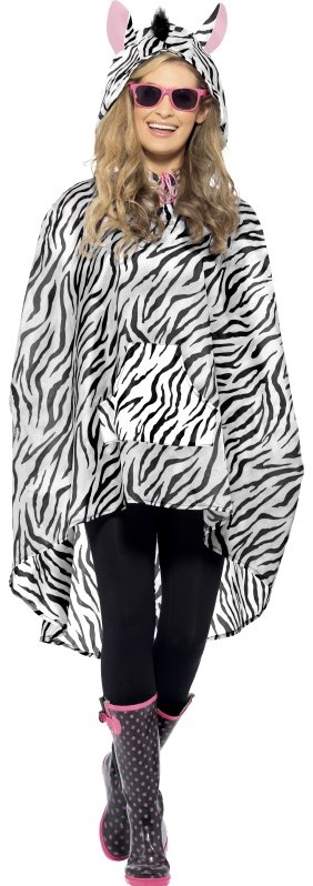 Party Poncho Zebra (Vrouw)