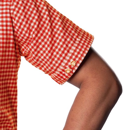 Oktoberfest Overhemd Oranje-Wit Korte Mouw (mouw)