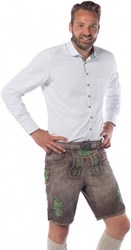 Heren Lederhose Kort Gaudi Groen (Runderleer)