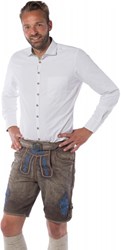 Heren Lederhose Kort Gaudi Blauw (Runderleer)