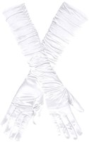 Handschoenen Satijn Wit Geplooid (60cm) (product)