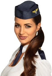 Hoedje Stewardess Blauw