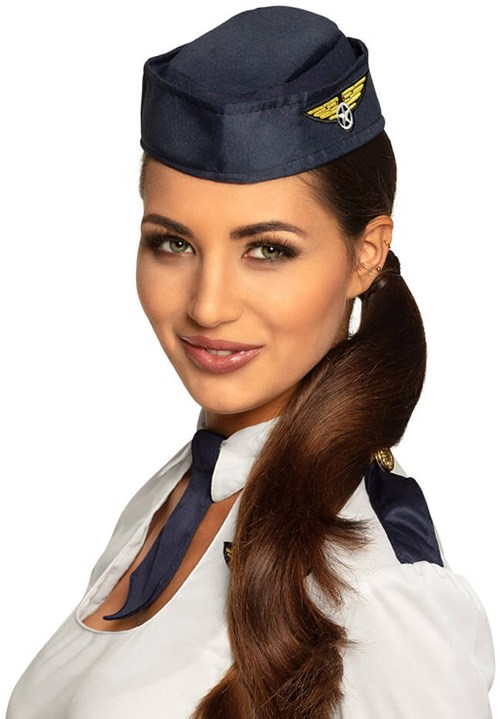 Hoedje Stewardess Blauw