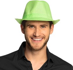 Hoedje Trendy Neon Pailletten Groen 